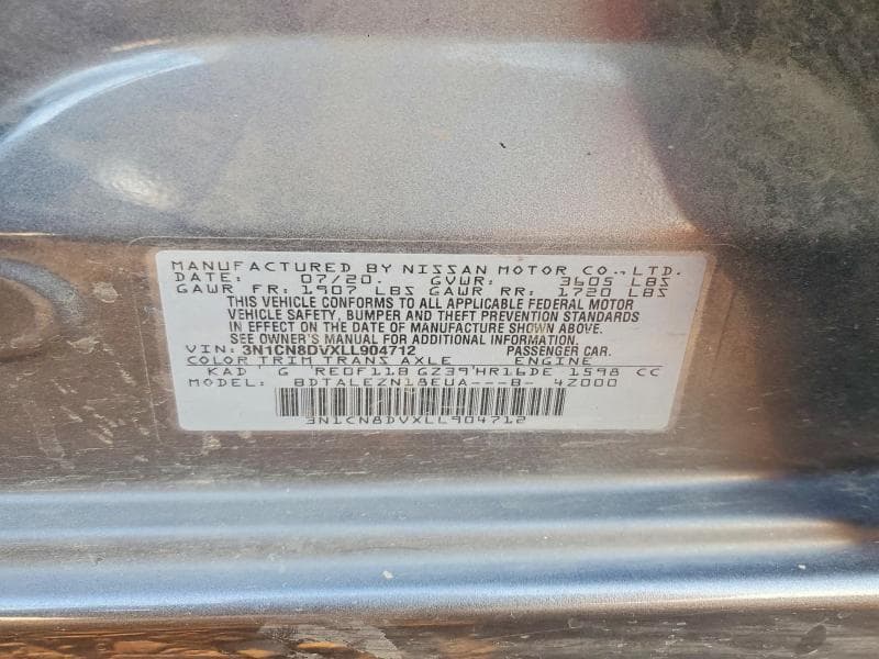 2020 NISSAN VERSA S 12
