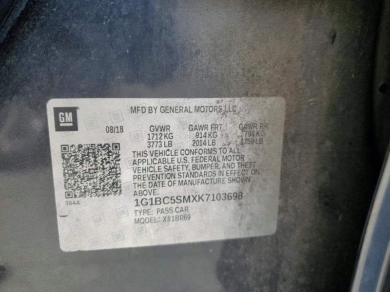 2019 CHEVROLET CRUZE LS 13