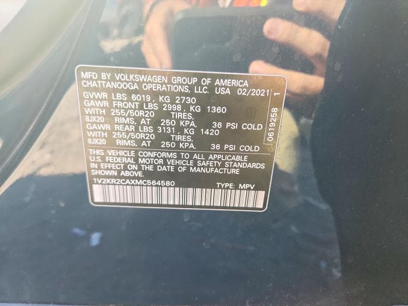 2021 VOLKSWAGEN ATLAS SE 13