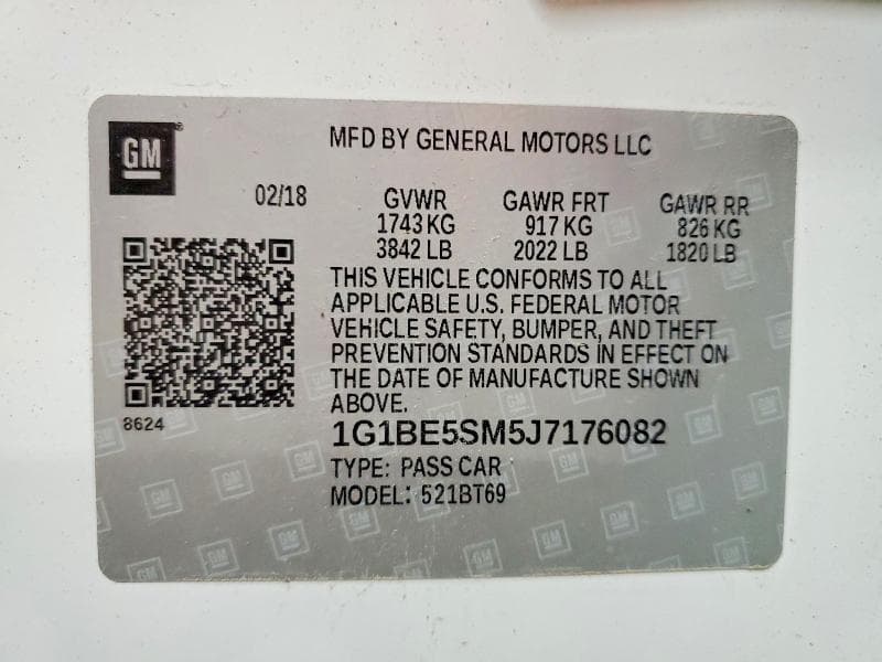 2018 CHEVROLET CRUZE LT 12