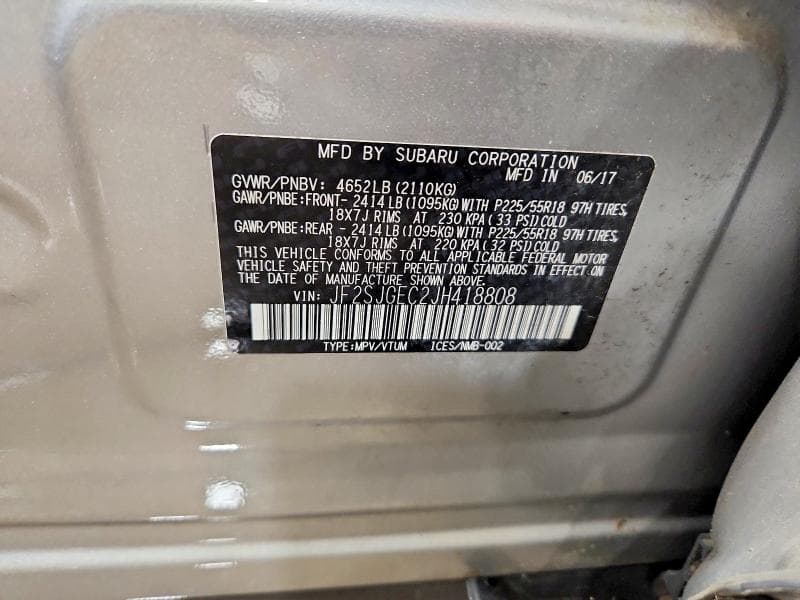 2018 SUBARU FORESTER 2.0XT PREMIUM 12