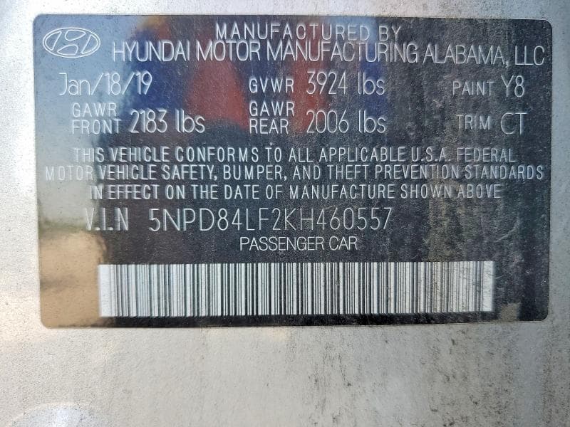 2019 HYUNDAI ELANTRA LIMITED 12