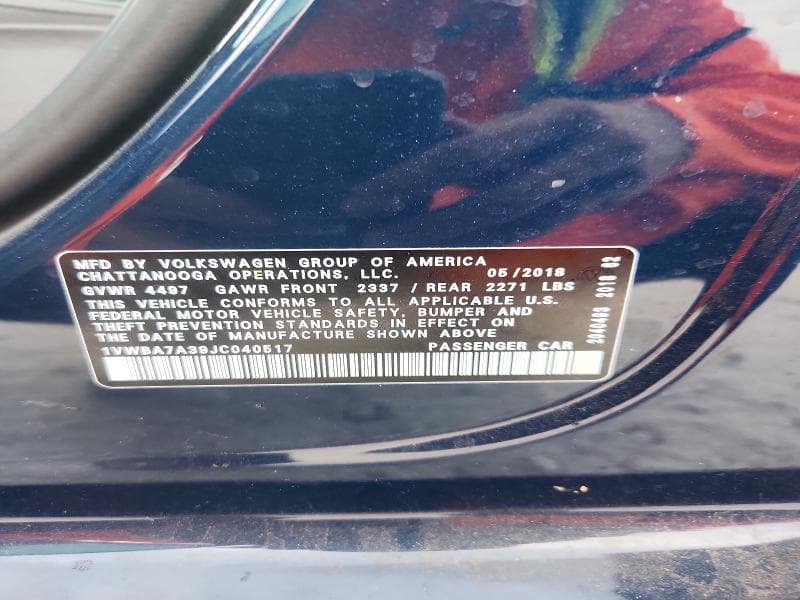2018 VOLKSWAGEN PASSAT SE 12