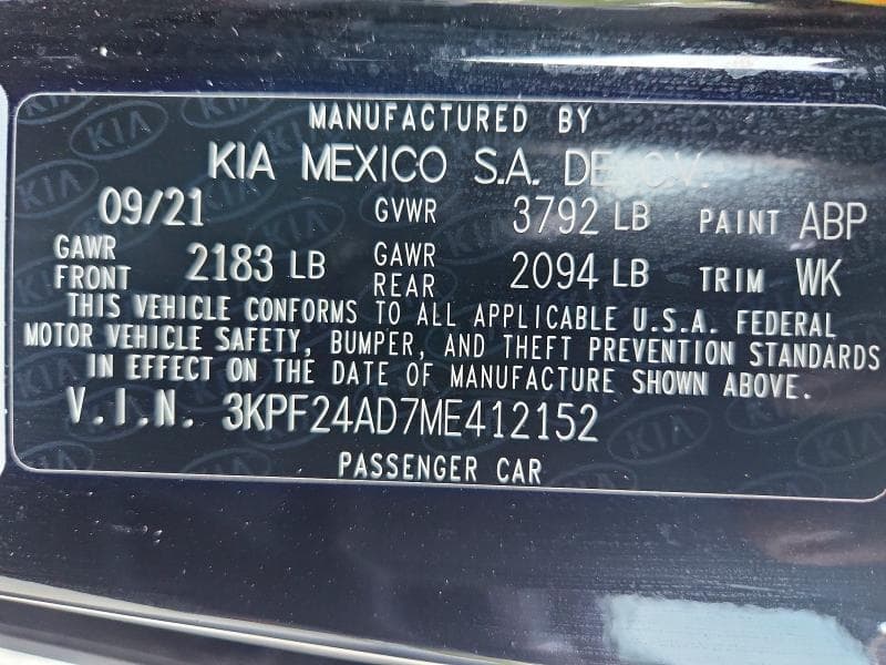 2021 KIA FORTE LXS 13