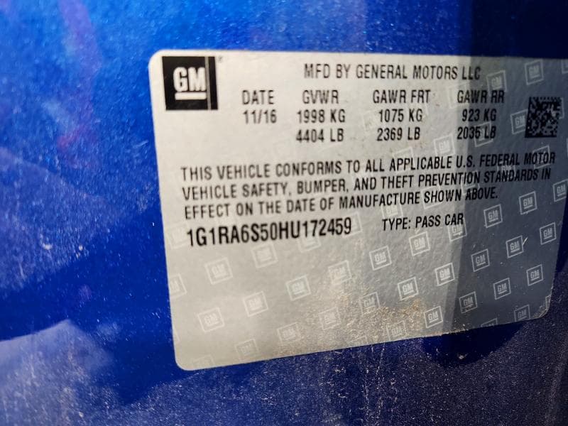 2017 CHEVROLET VOLT LT 12