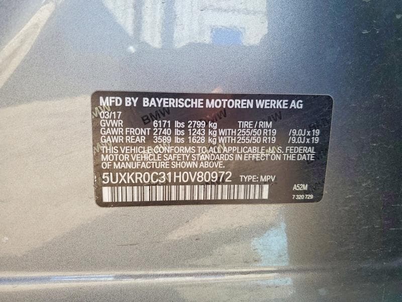2017 BMW X5 XDRIVE35I 12