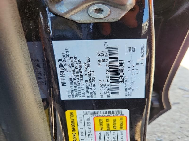 2019 FORD FUSION SEL 13