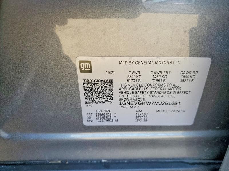 2021 CHEVROLET TRAVERSE LT 13
