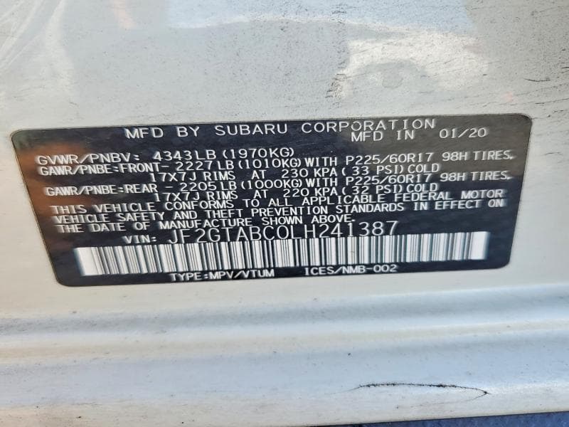 2020 SUBARU CROSSTREK 13