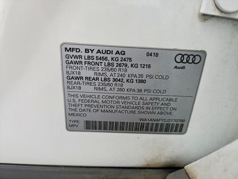 2018 AUDI Q5 PREMIUM 12