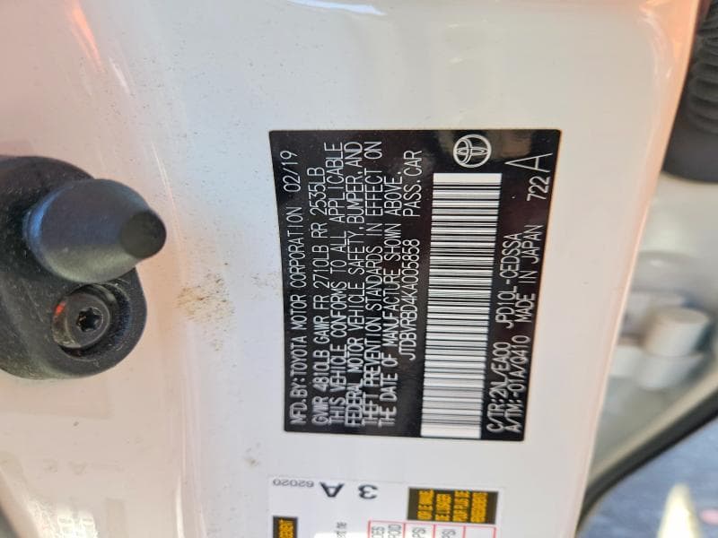 2019 TOYOTA MIRAI BASE 13