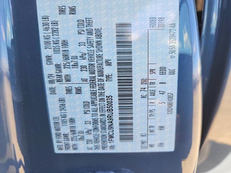 2024 FORD ESCAPE ST LINE SELECT 12