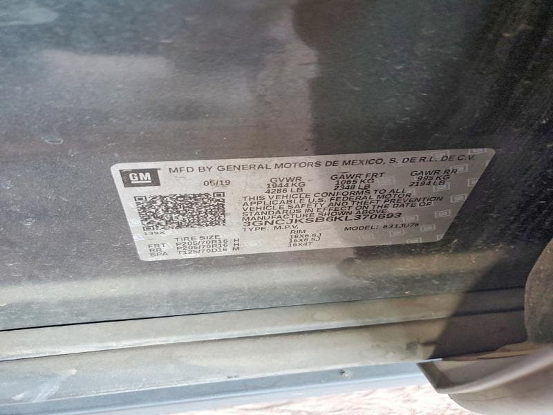 2019 CHEVROLET TRAX LS 12