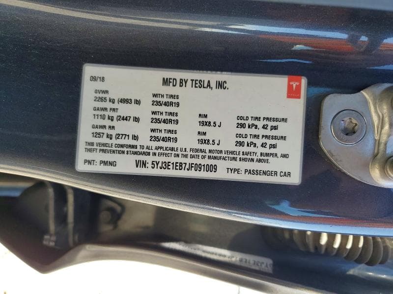 2018 TESLA MODEL 3 12
