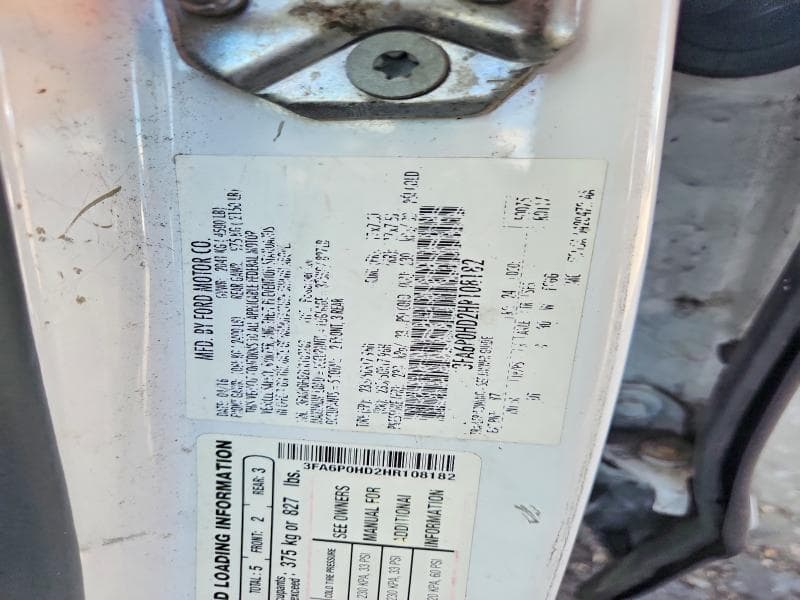2017 FORD FUSION SE 12