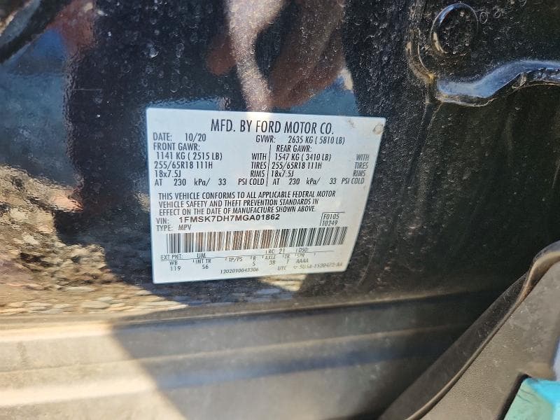 2021 FORD EXPLORER XLT 14