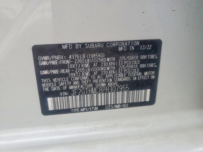 2023 SUBARU CROSSTREK LIMITED 13