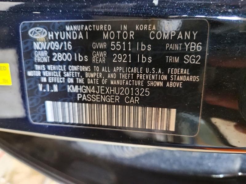 2017 GENESIS G80 3.8 12