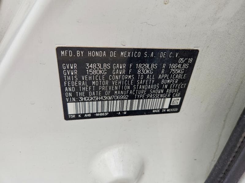 2019 HONDA FIT LX 12