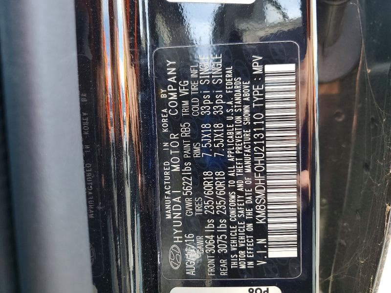 2017 HYUNDAI SANTA FE SE 13
