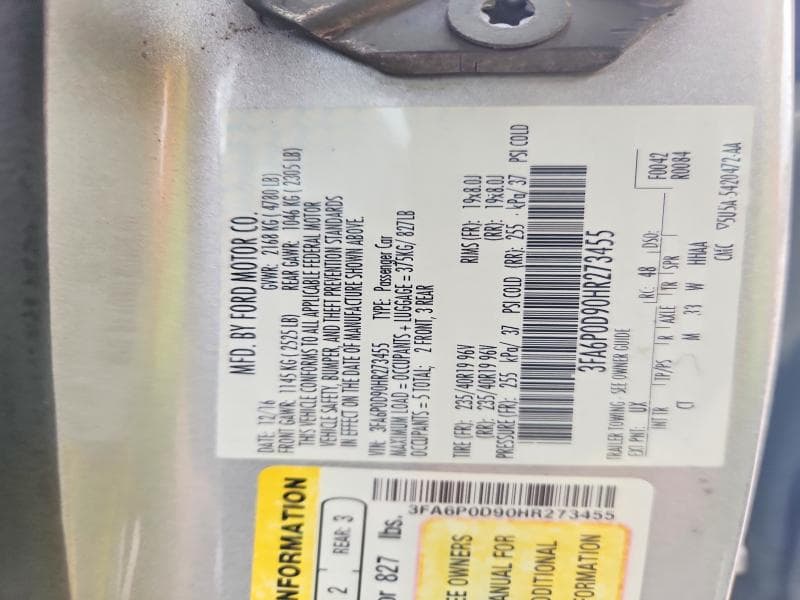 2017 FORD FUSION TITANIUM 13