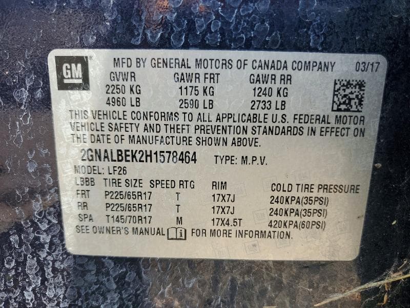 2017 CHEVROLET EQUINOX LS 13