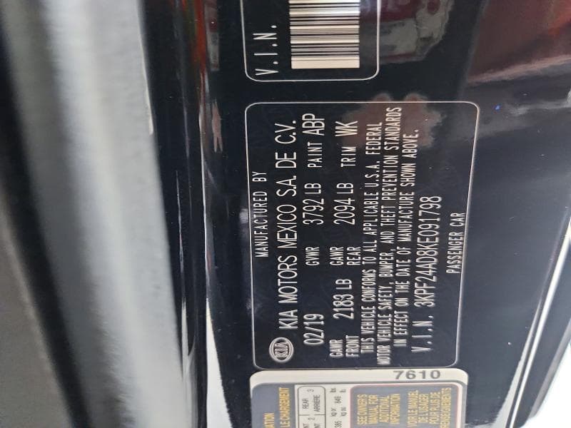 2019 KIA FORTE LXS 12