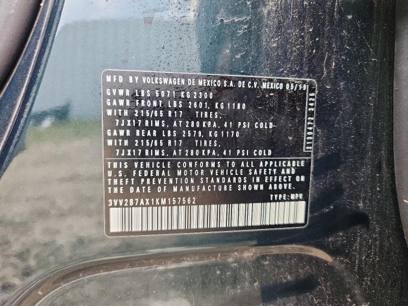 2019 VOLKSWAGEN TIGUAN SE 14