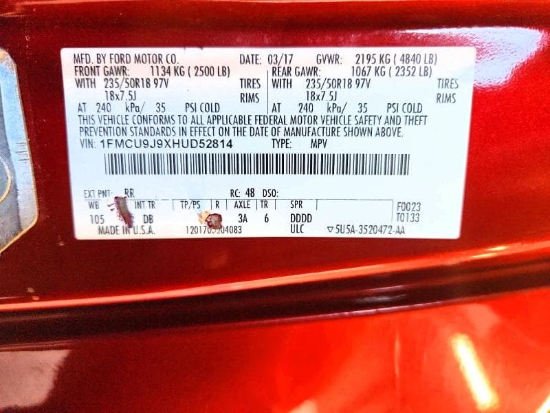 2017 FORD ESCAPE TITANIUM 14