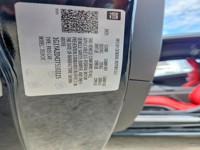 2026 CHEVROLET CORVETTE STINGRAY 1LT 12