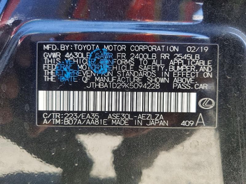 2019 LEXUS IS 300 12