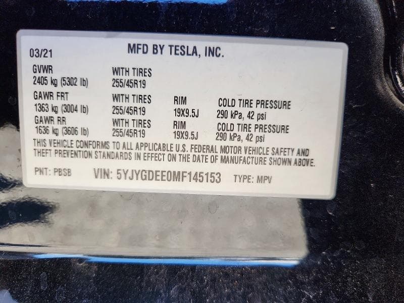 2021 TESLA MODEL Y 12