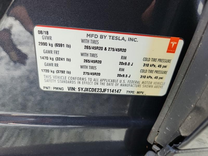 2018 TESLA MODEL X 13