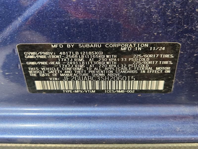 2025 SUBARU CROSSTREK 13