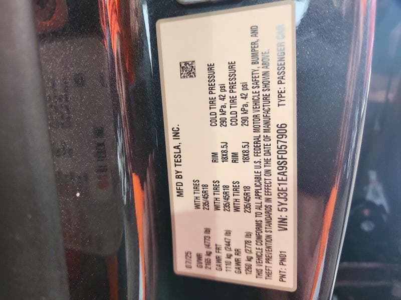 2025 TESLA MODEL 3 13