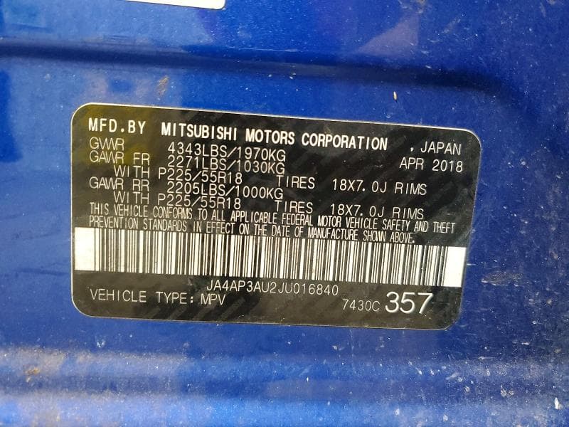 2018 MITSUBISHI OUTLANDER SPORT SPORT ES 13