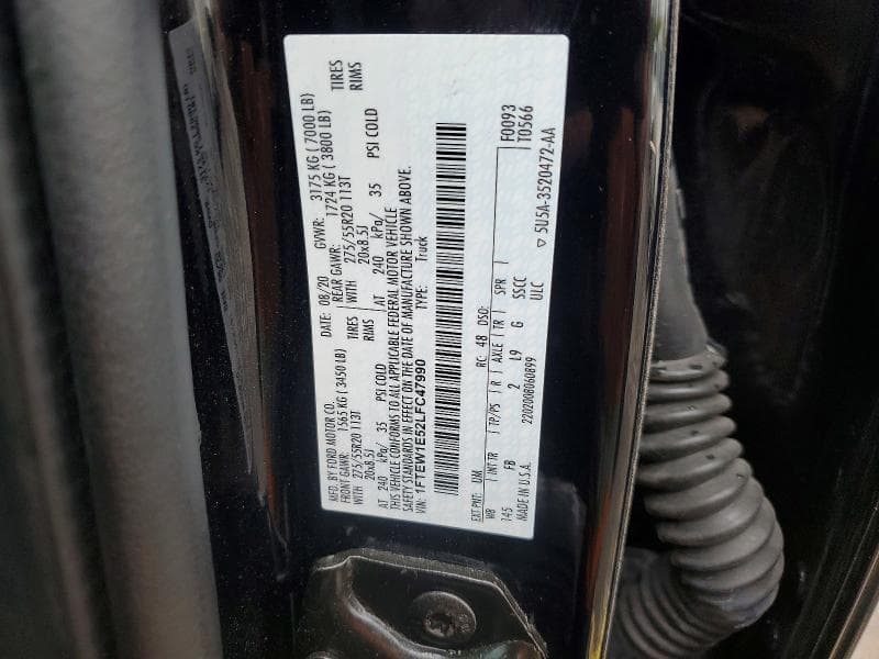 2020 FORD F150 SUPERCREW 12