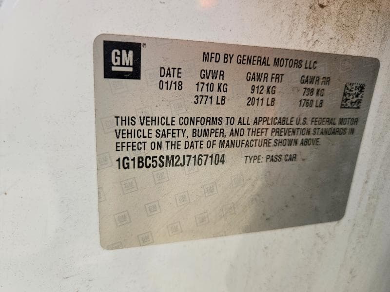 2018 CHEVROLET CRUZE LS 12