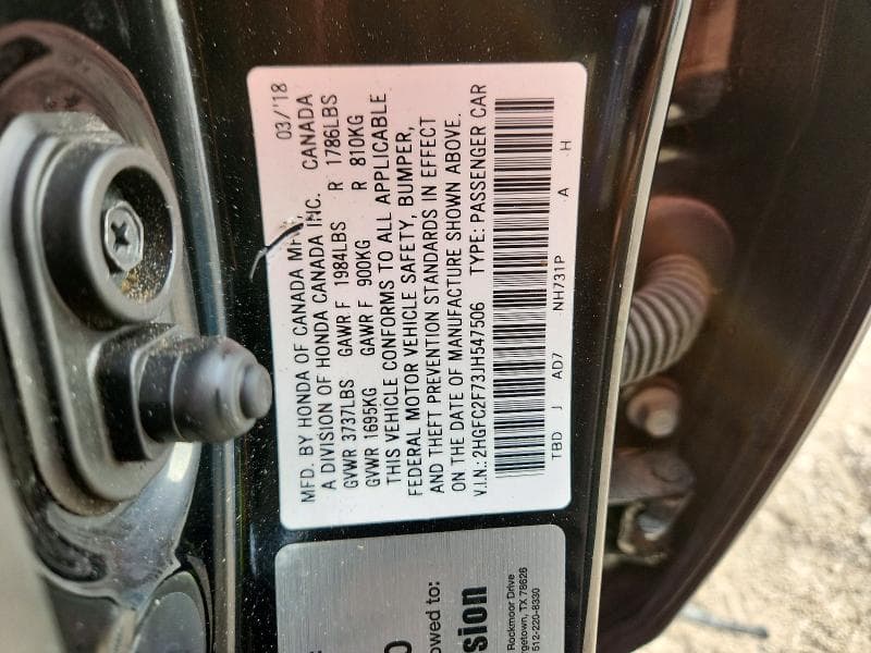 2018 HONDA CIVIC EX 12