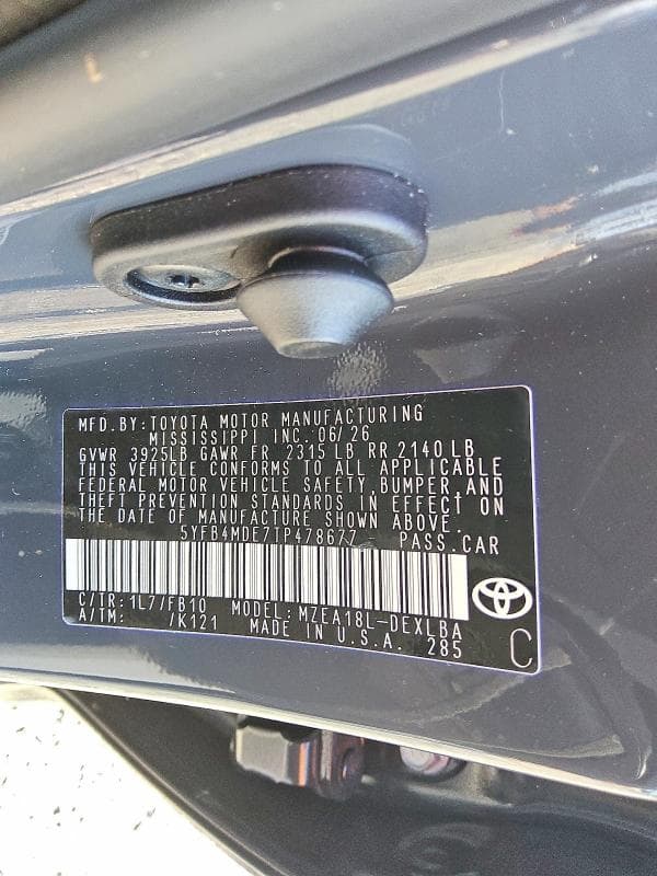 2026 TOYOTA COROLLA LE 12