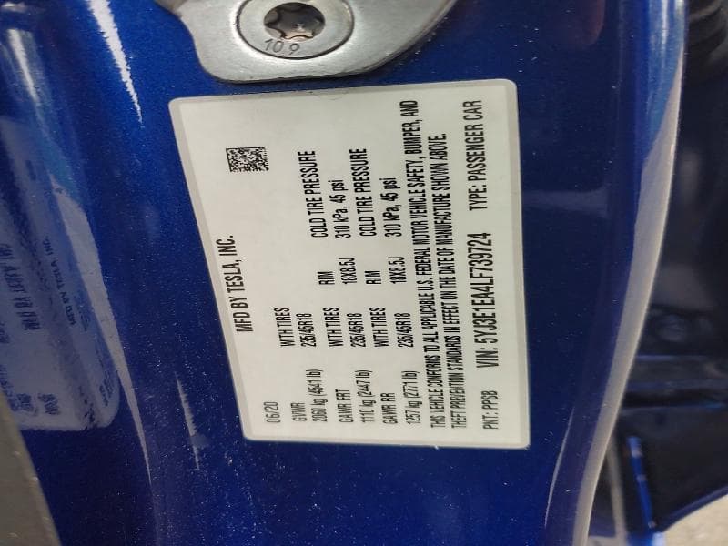 2020 TESLA MODEL 3 12