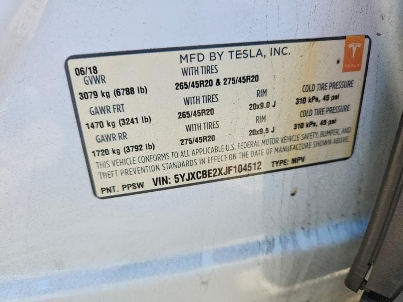 2018 TESLA MODEL X 13