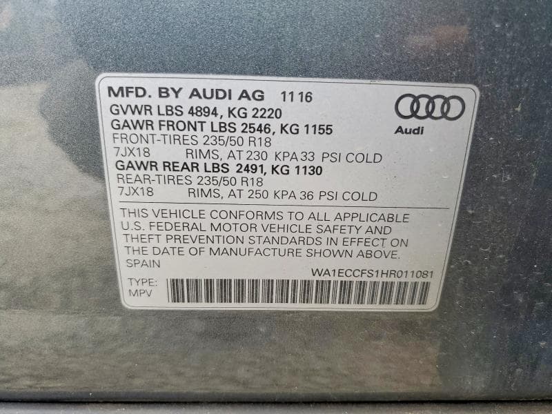 2017 AUDI Q3 PREMIUM 13