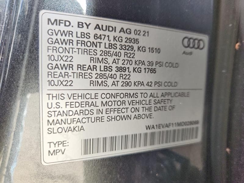 2021 AUDI Q8 PREMIUM PLUS S-LINE 14