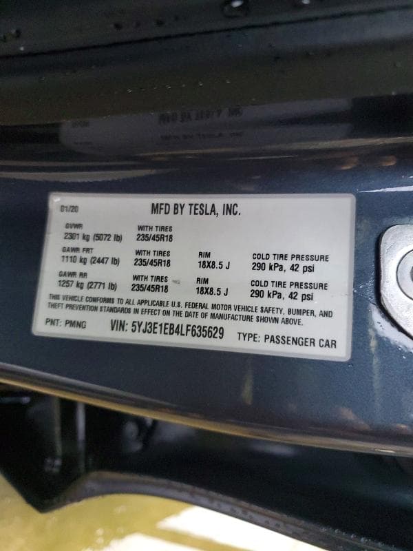 2020 TESLA MODEL 3 12