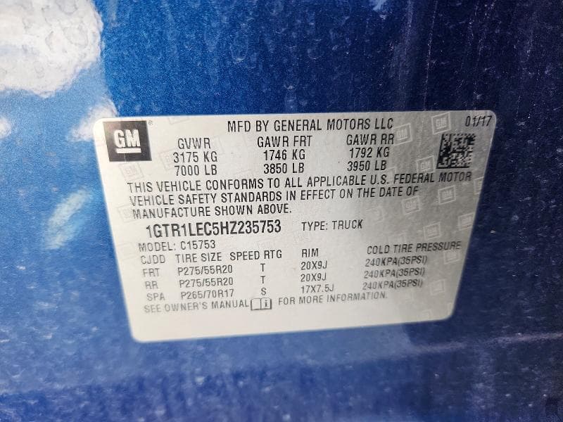 2017 GMC SIERRA C1500 12
