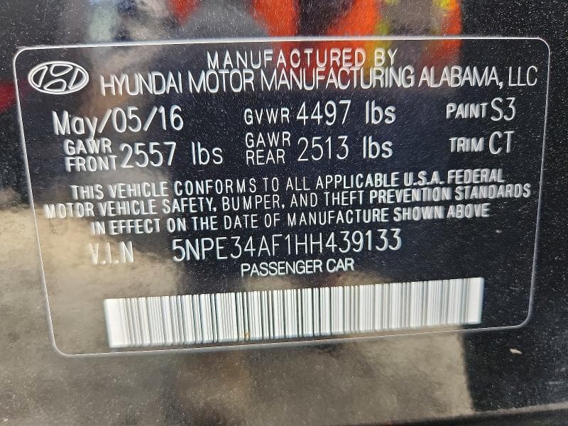 2017 HYUNDAI SONATA SPORT 12