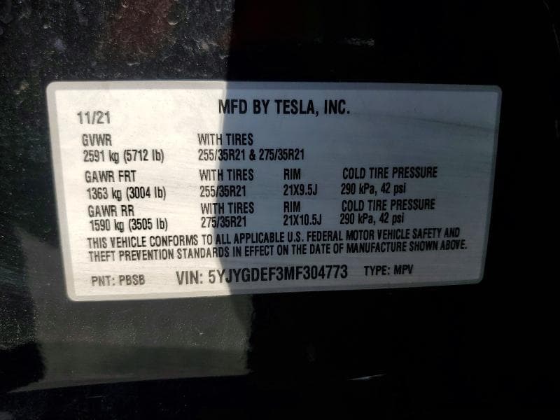 2021 TESLA MODEL Y 13