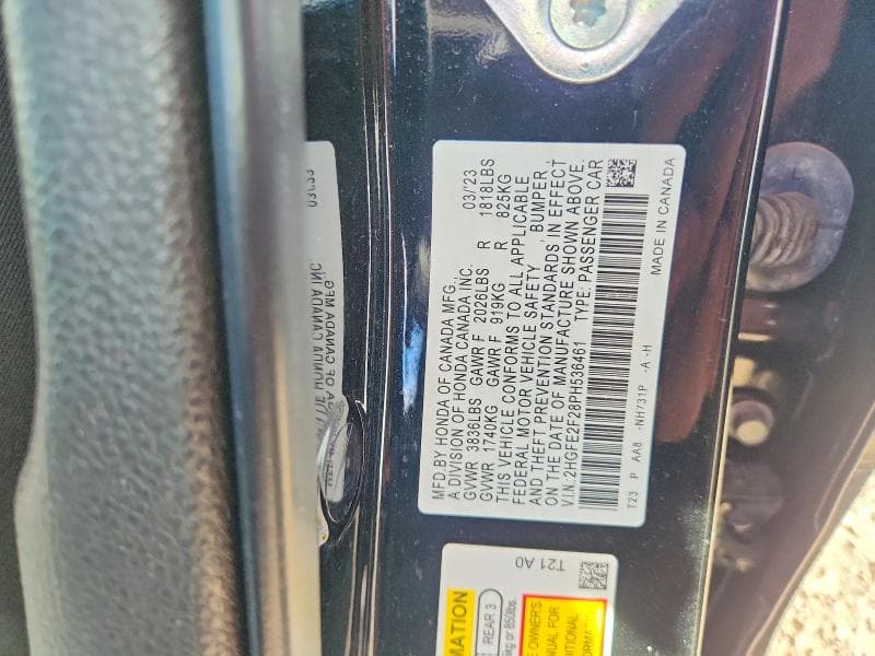 2023 HONDA CIVIC LX 12