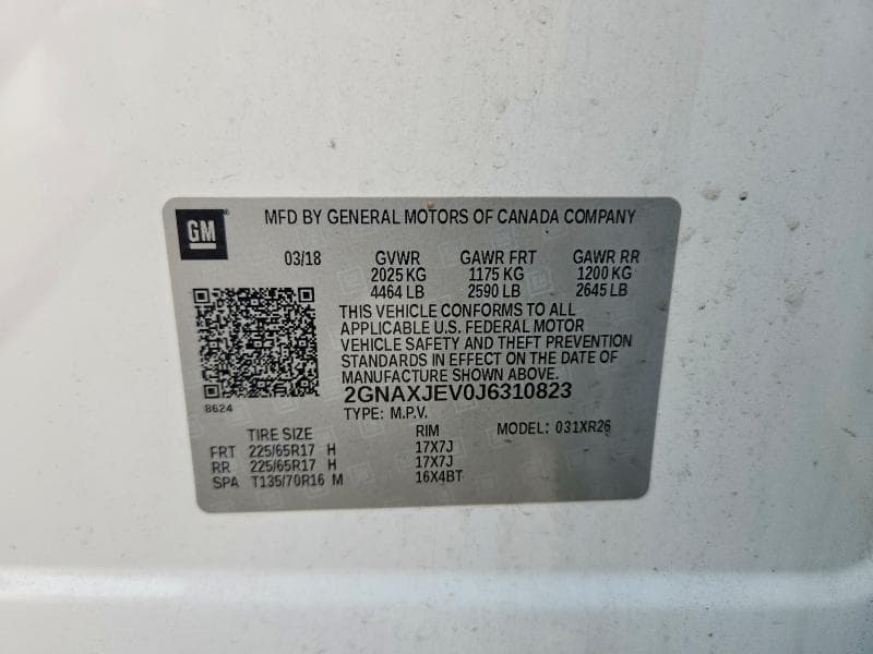 2018 CHEVROLET EQUINOX LT 12